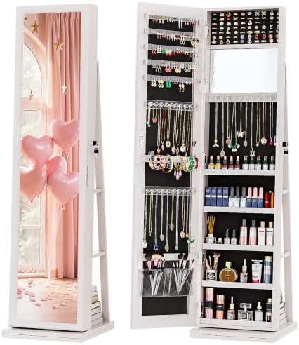 Full Length Mirror Jewelry Armoire - Armário de Joias 4 em 1