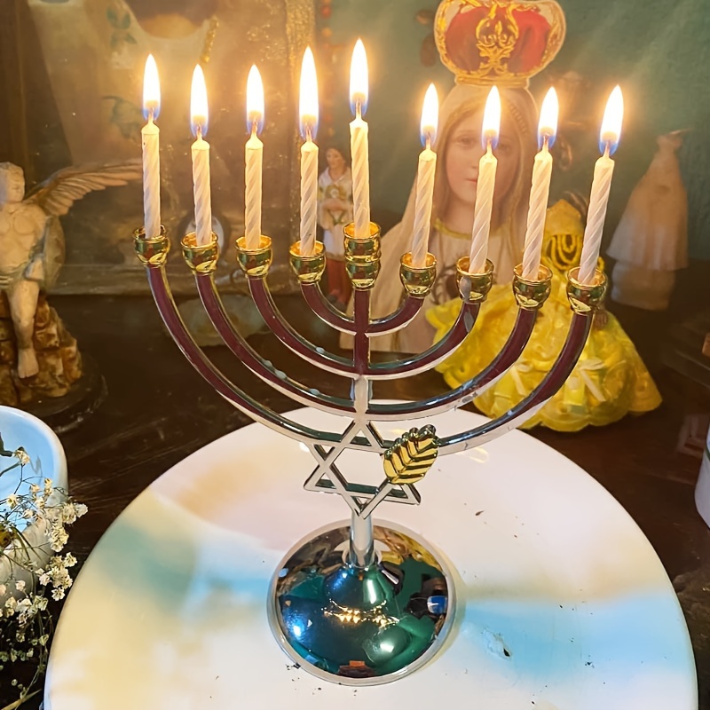 Tables - Menorá de Hanukkah com 9 Braços,