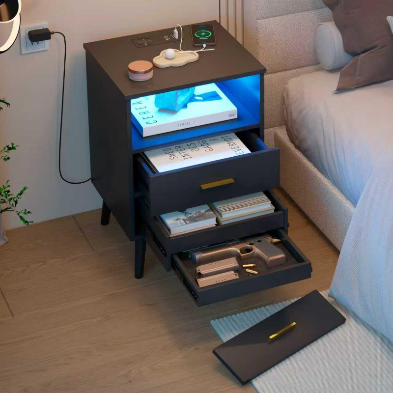 Solid Wood Nightstand 2 Drawers - Mesa de cabeceira com gaveta, mesa