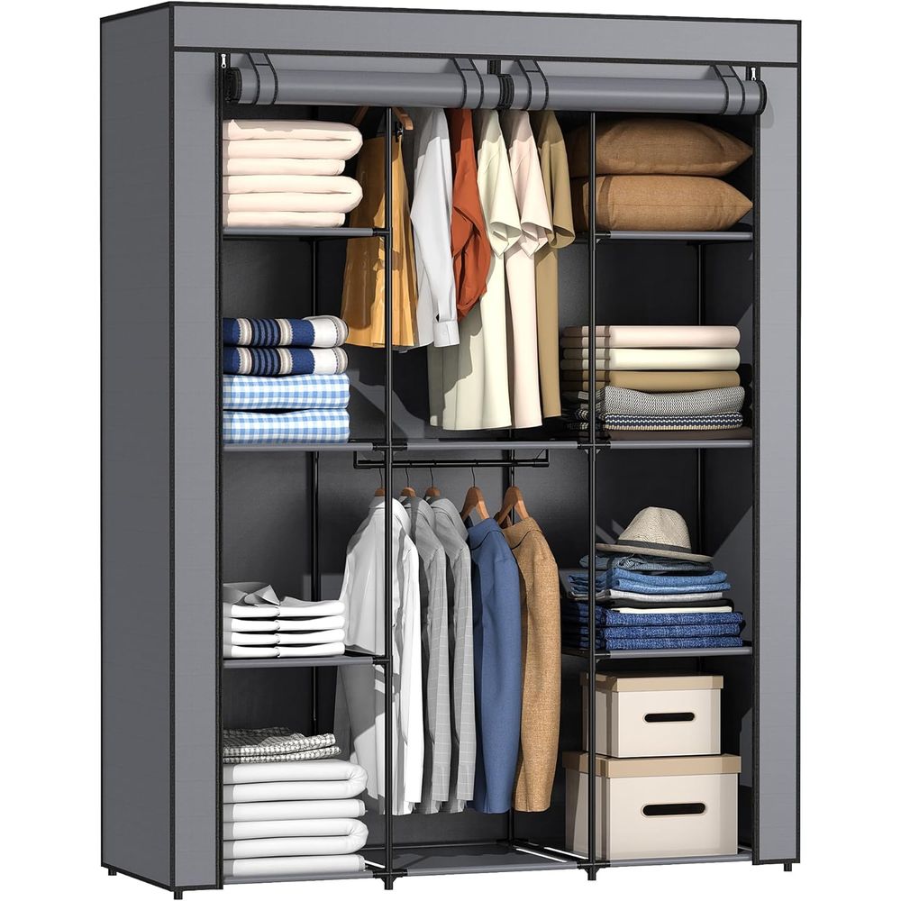 Wardrobe Closet Portable Fabric Cover - Armário Portátil, Guarda-Roupa com 10 Prateleiras