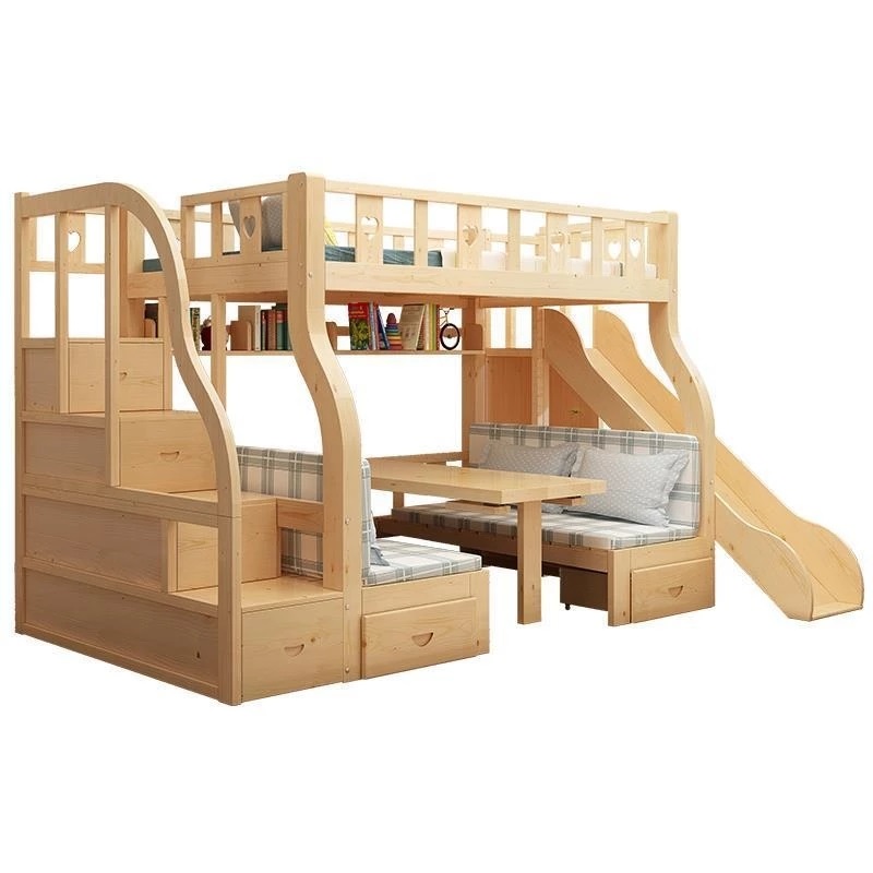 Bunk Bed With Stairs And Slide - -ForMultifunction beliche gavetas de armazenamento de