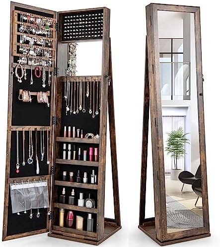 Full Length Mirror Jewelry Armoire - Armário de Joias com Espelho de