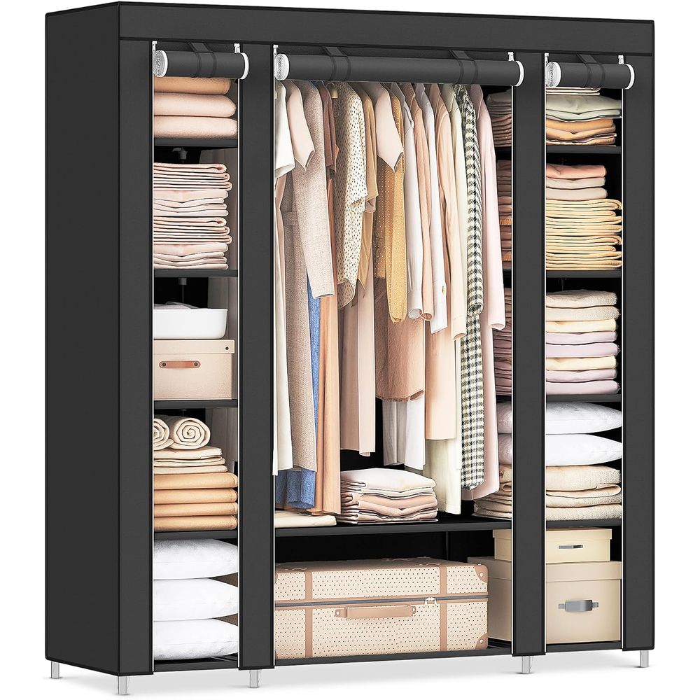 Wardrobe Closet Portable Fabric Cover - Guarda-roupa, Armário Portátil, Cabideiro com Capa