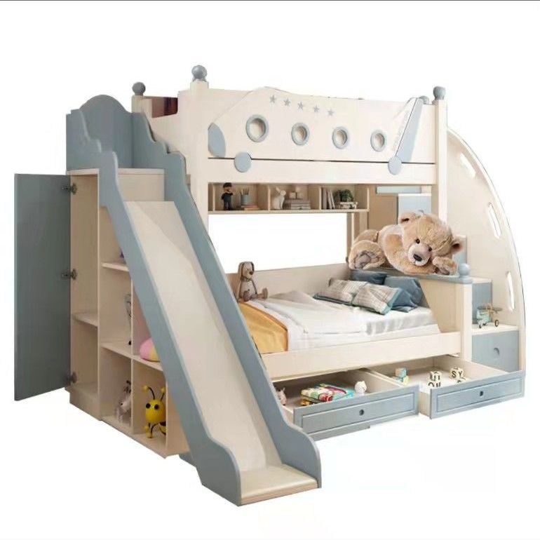 Bunk Bed With Stairs And Slide - Beliche estilo princesa de madeira de