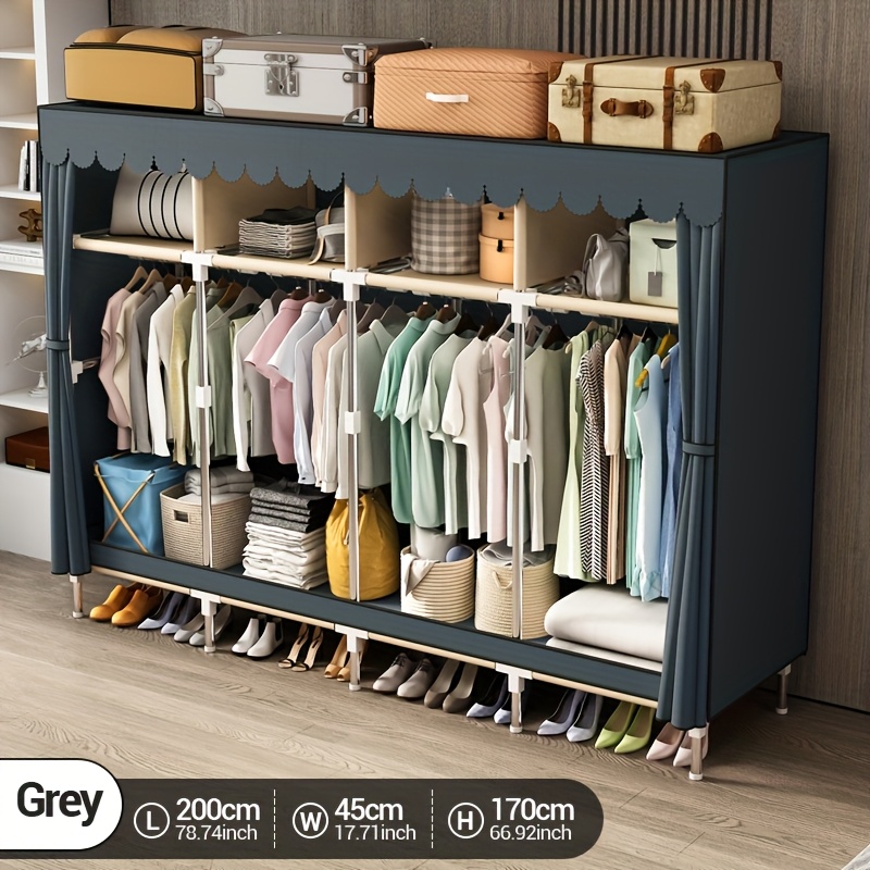 Wardrobe Closet Portable Fabric Cover - Organizador portátil do armário do quadro