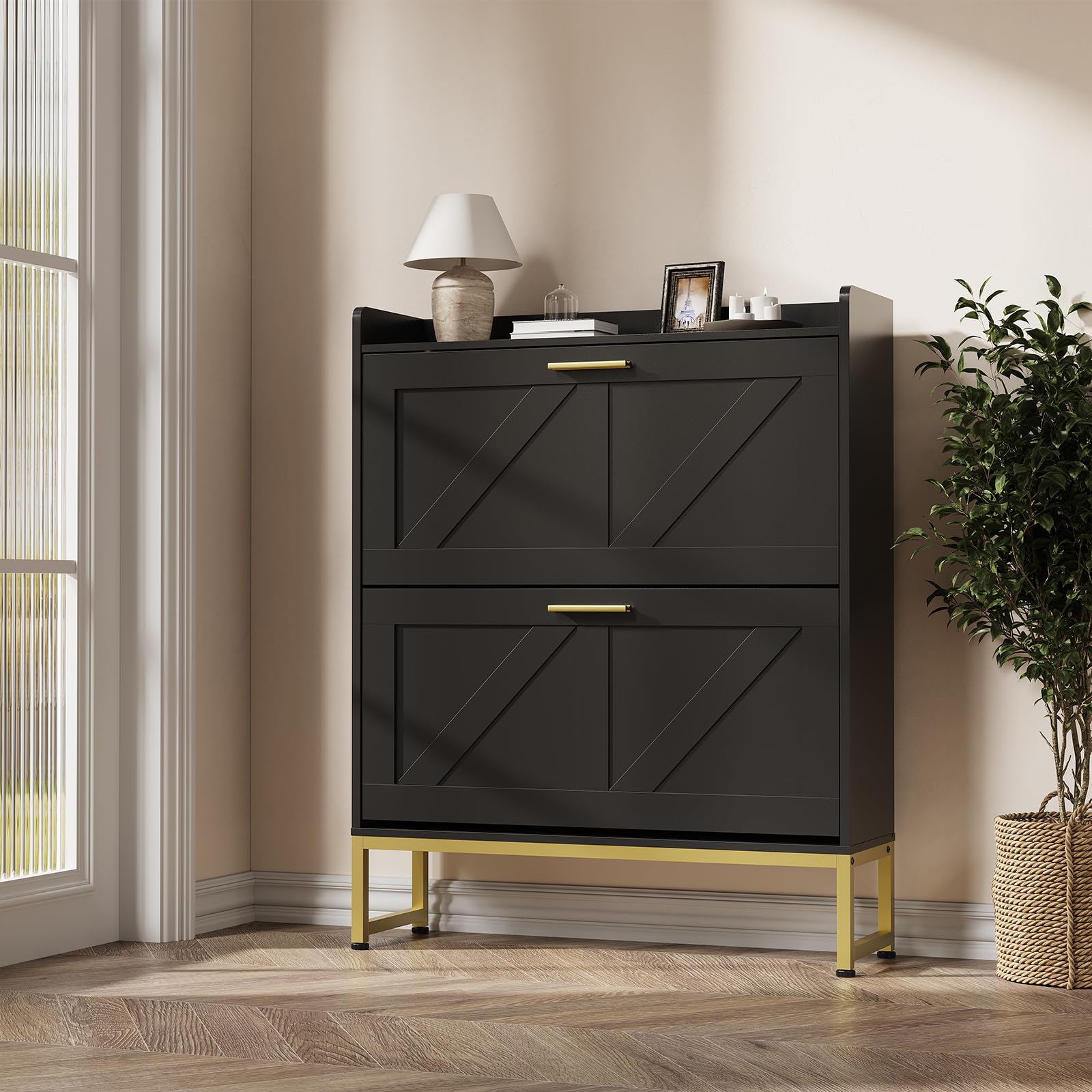 Shoe Rack Cabinet Narrow Entryway - Armário de Sapatos Estreito para Entrada