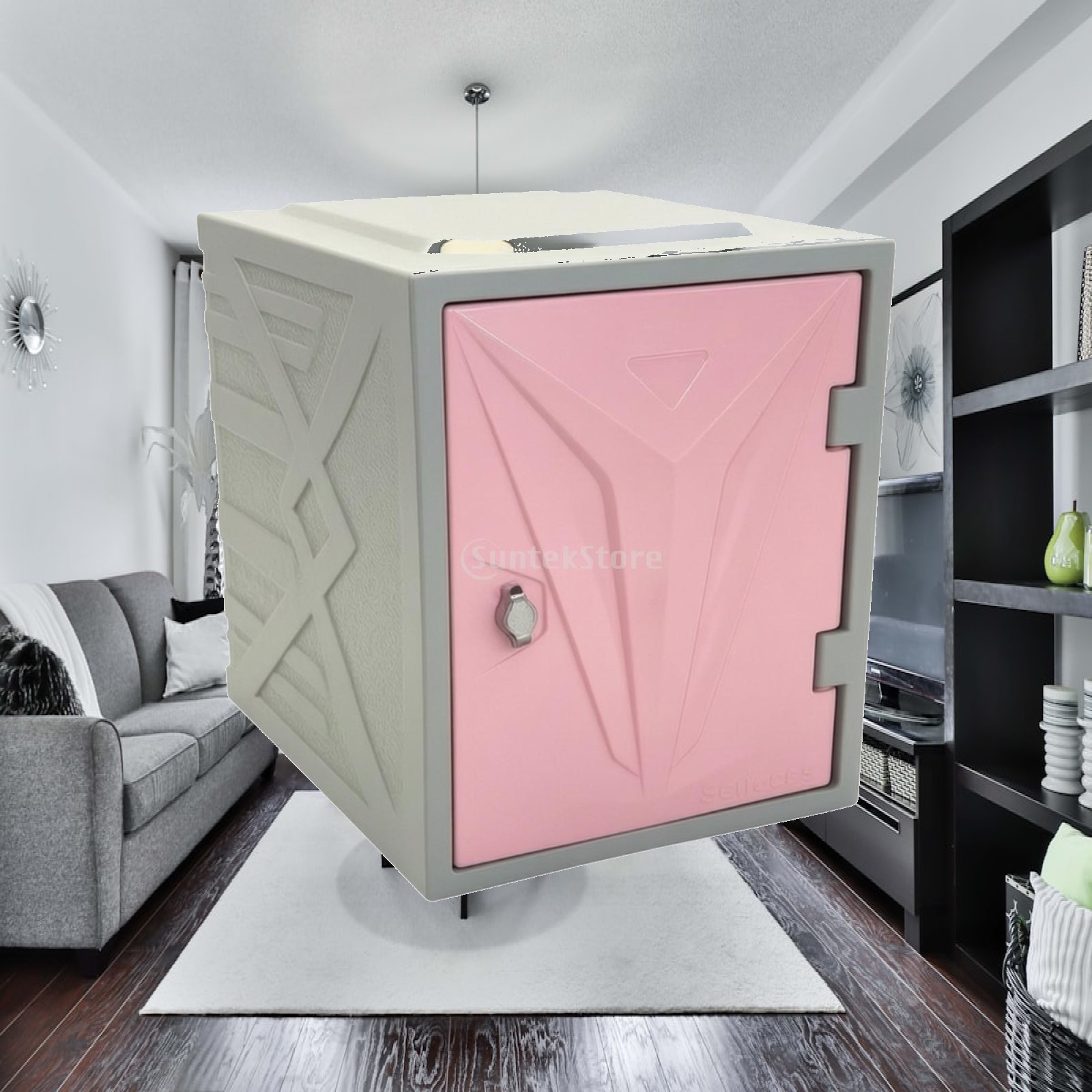 Bedroom Furniture - Armário de Armazenamento Geométrico Compacto com
