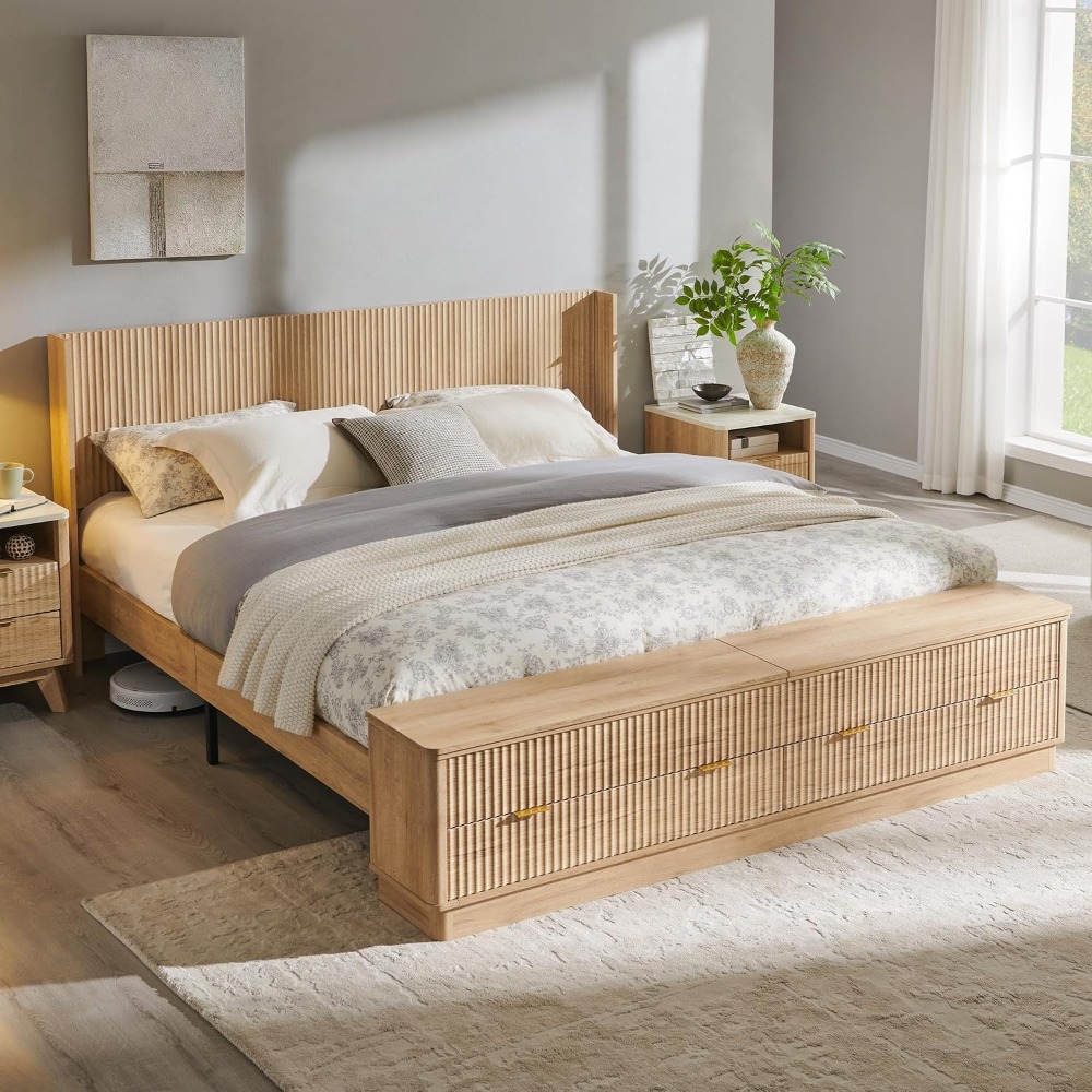 Estrutura de Cama King Size co - King Size Bed Frame With Storage Drawers avaliação e preço