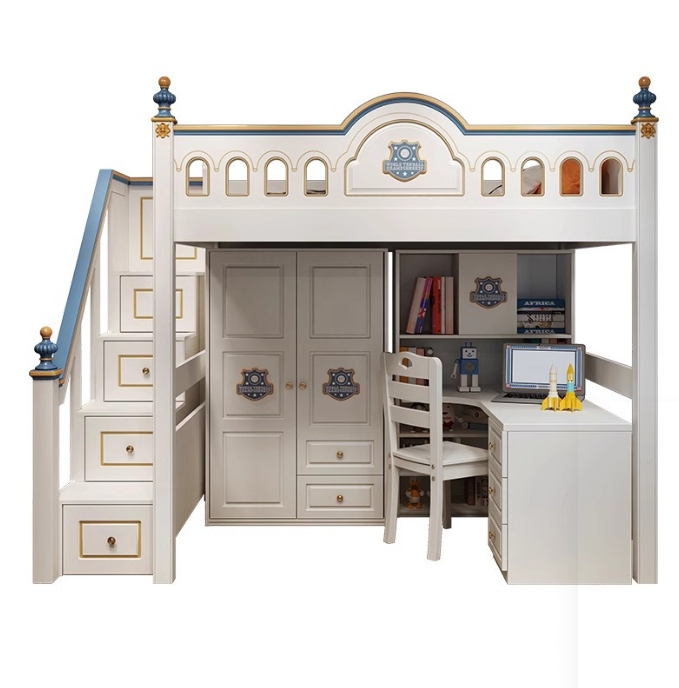 Cama Beliche Dupla de Madeira  - Bunk Bed With Stairs And Slide avaliação e preço