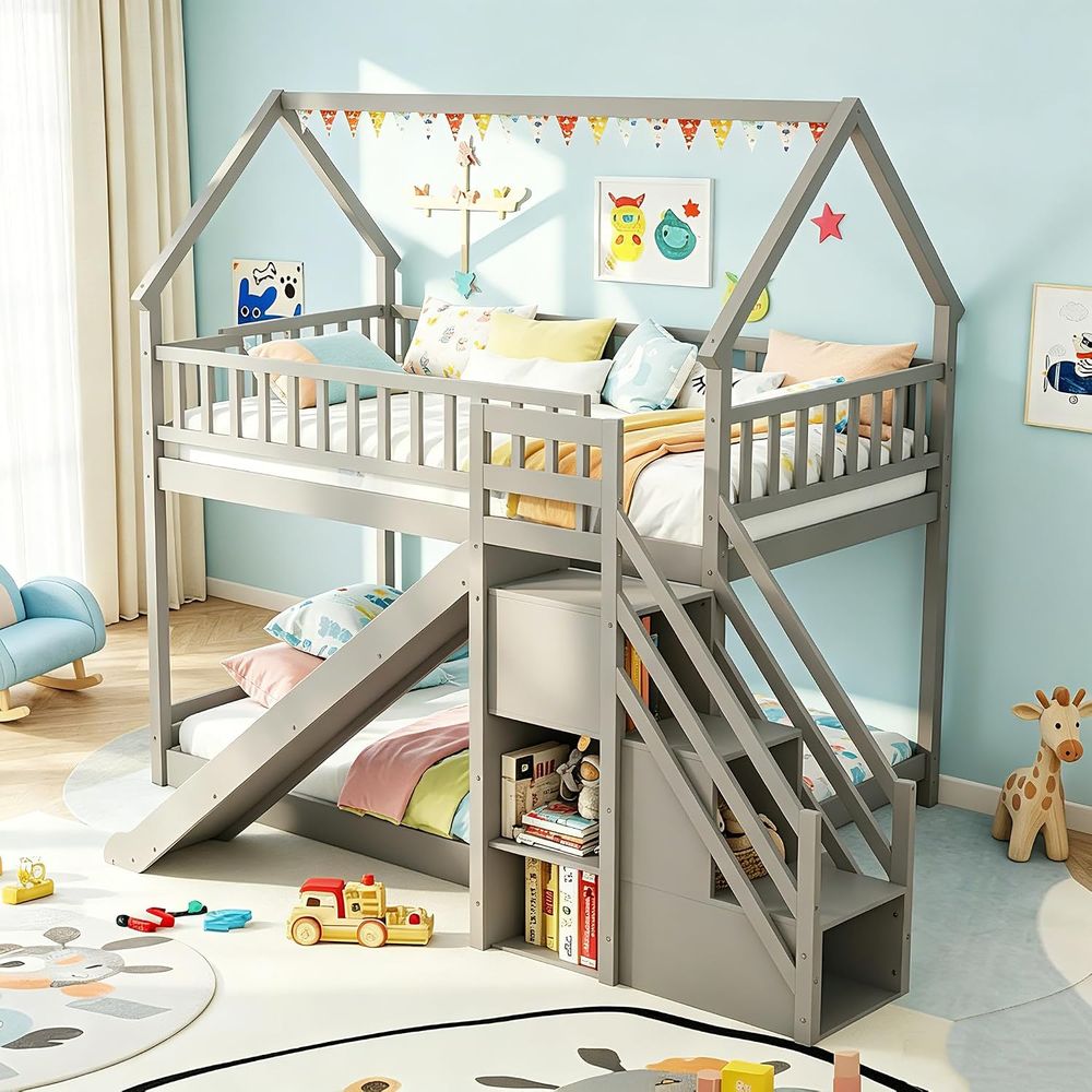 Beliche Duplo com Escorregador - Bunk Bed With Stairs And Slide avaliação e preço