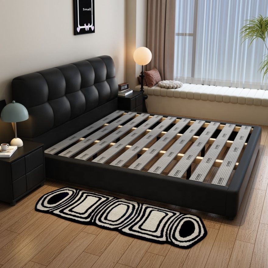 # Cama Box de Couro Preto Acol - King Size Bed Frame With Storage Drawers avaliação e preço