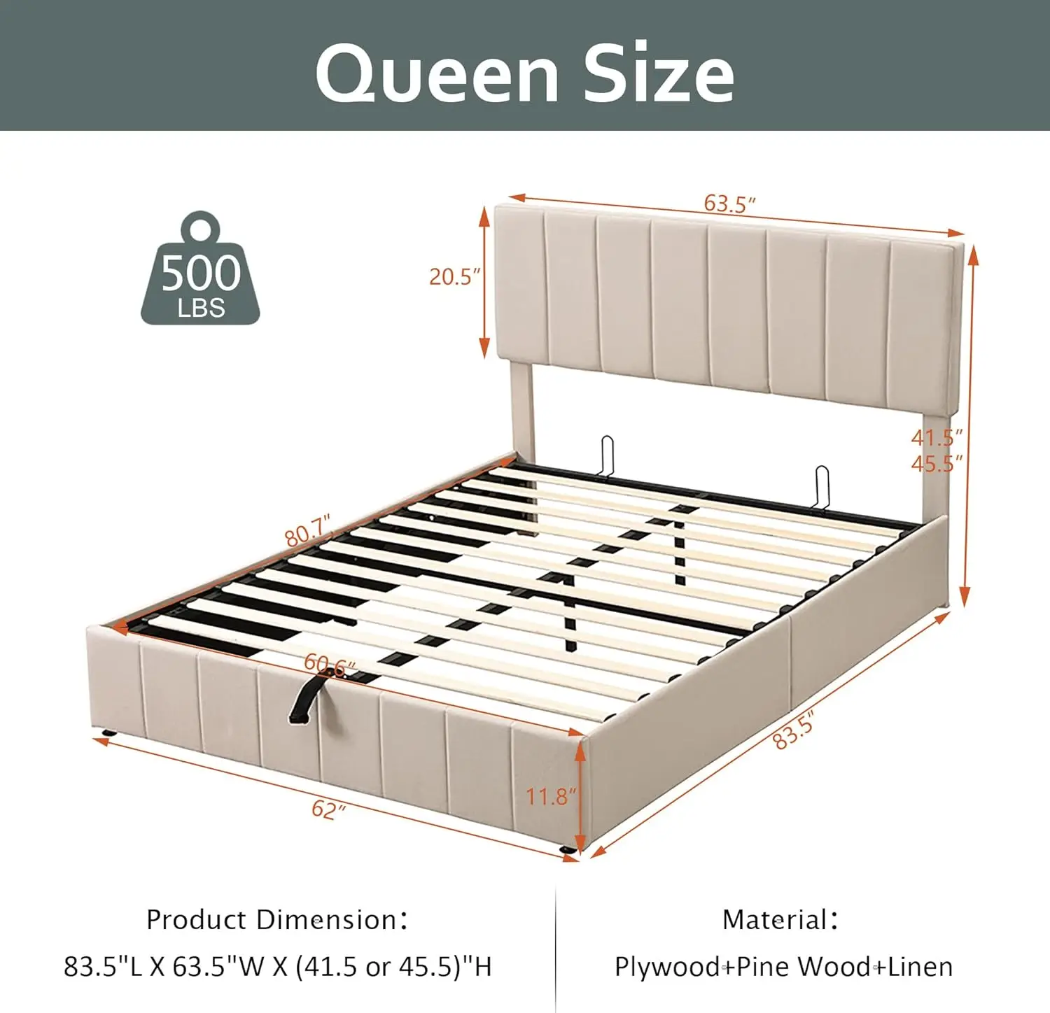 Cama com plataforma de armazen - Gas Lift Storage Bed Hydraulic avaliação e preço