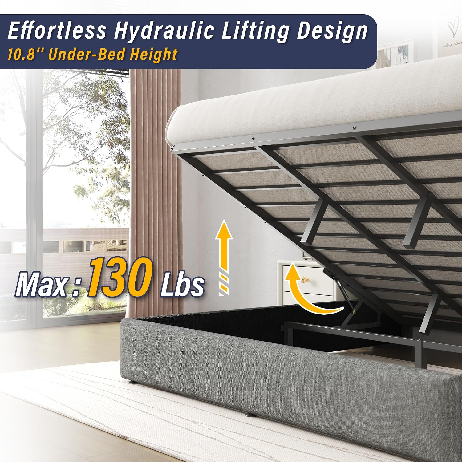 Estrutura de Cama King Size co - Gas Lift Storage Bed Hydraulic avaliação e preço
