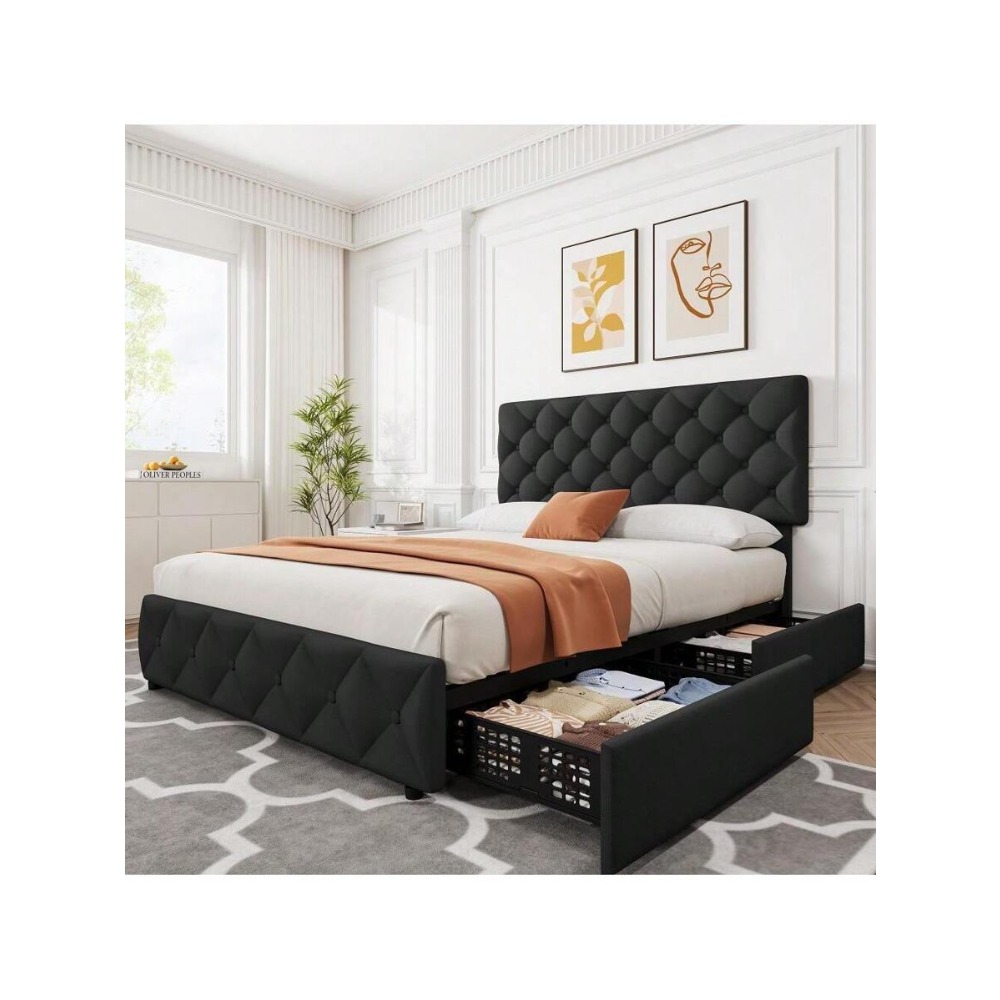 Base de Cama Queen/King Size c - King Size Bed Frame With Storage Drawers avaliação e preço