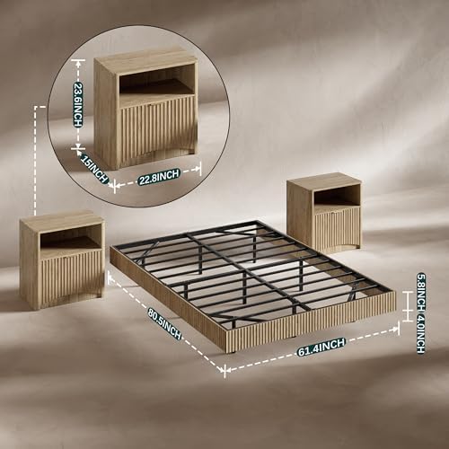 Conjunto de quarto, cama queen - Floating Nightstand With Led Light avaliação e preço