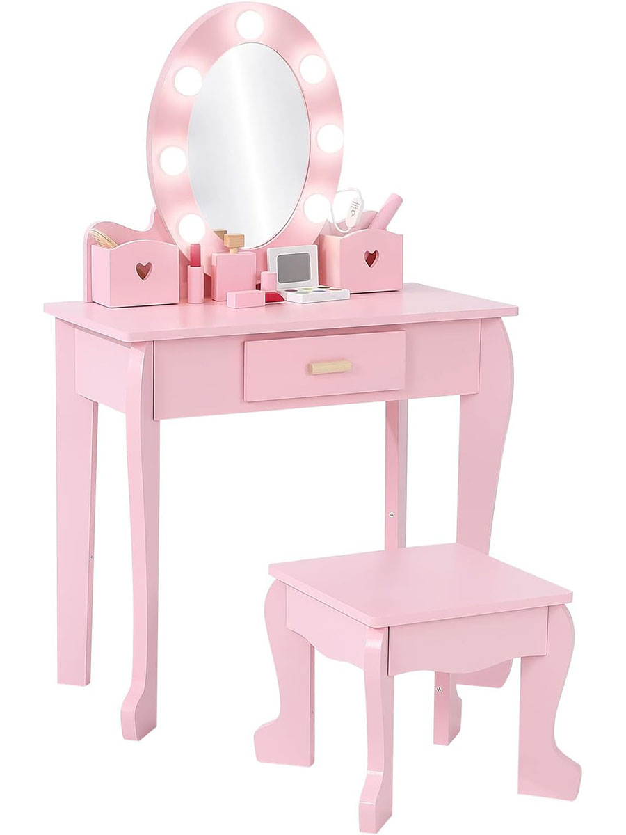 Conjunto de Mesa de Maquiagem  - Dressing Table Vanity With Lighted Mirror avaliação e preço