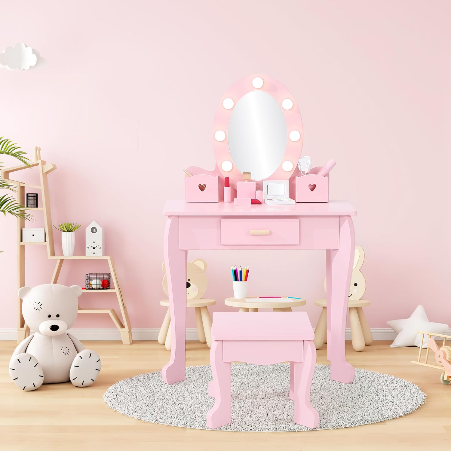 Conjunto de Mesa de Maquiagem  - Dressing Table Vanity With Lighted Mirror avaliação e preço