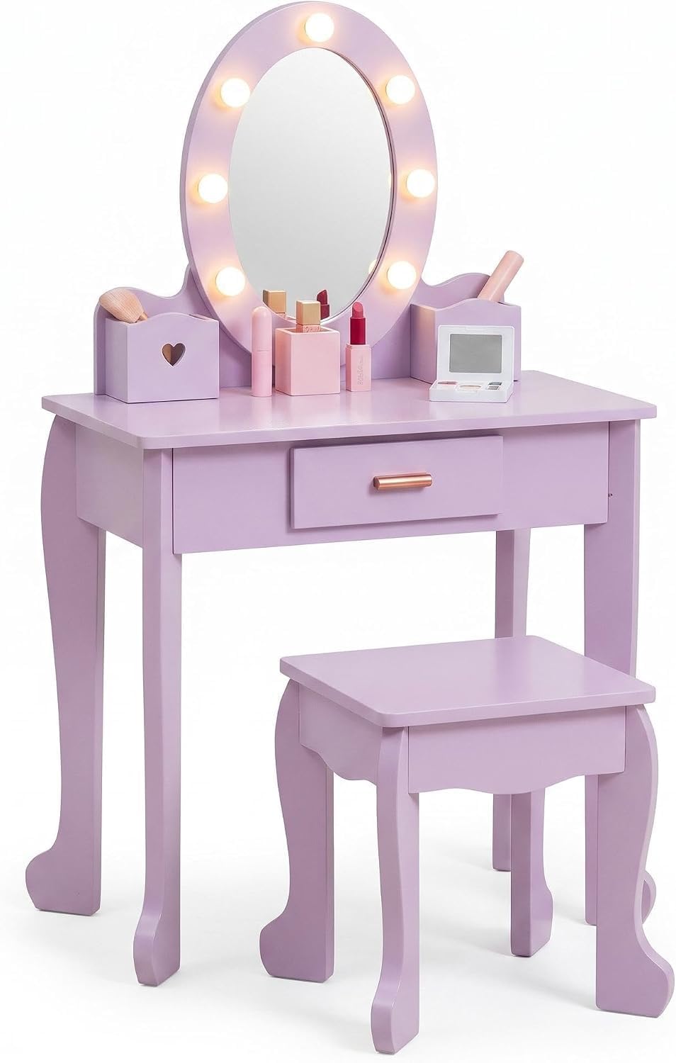 Conjunto de Mesa de Maquiagem  - Dressing Table Vanity With Lighted Mirror avaliação e preço