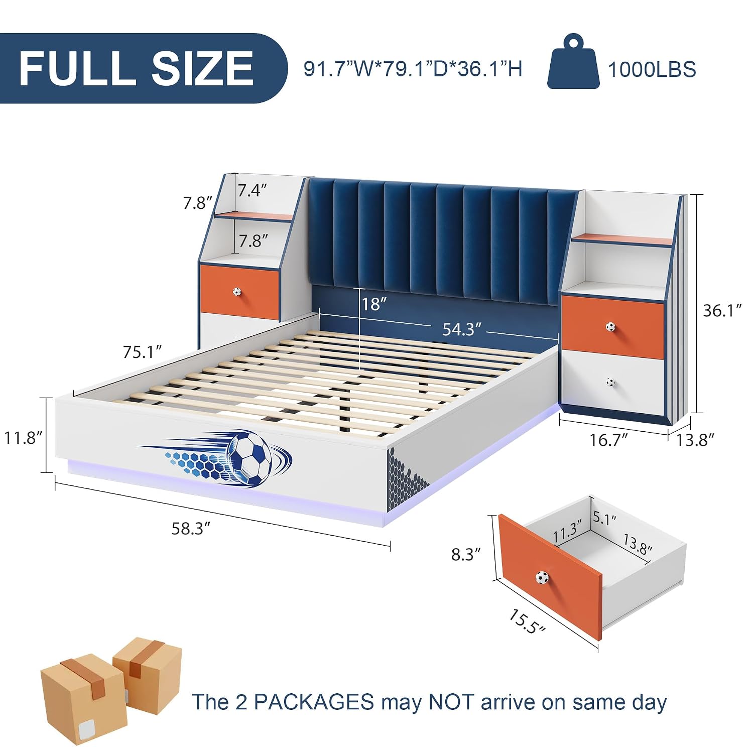 Cama Flutuante de Tamanho Comp - Floating Nightstand With Led Light avaliação e preço