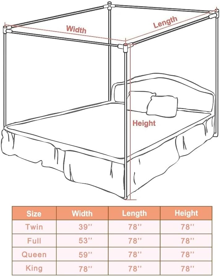 Estrutura de Cama com Dossel e - Canopy Bed Frame Metal Queen avaliação e preço