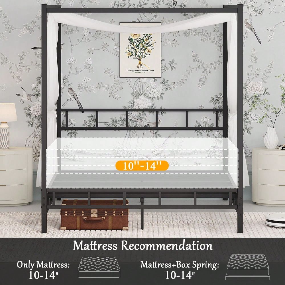 Estrutura de Cama com Dossel d - Canopy Bed Frame Metal Queen avaliação e preço