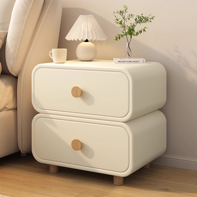 Mesa de Cabeceira Minimalista  - Solid Wood Nightstand 2 Drawers avaliação e preço