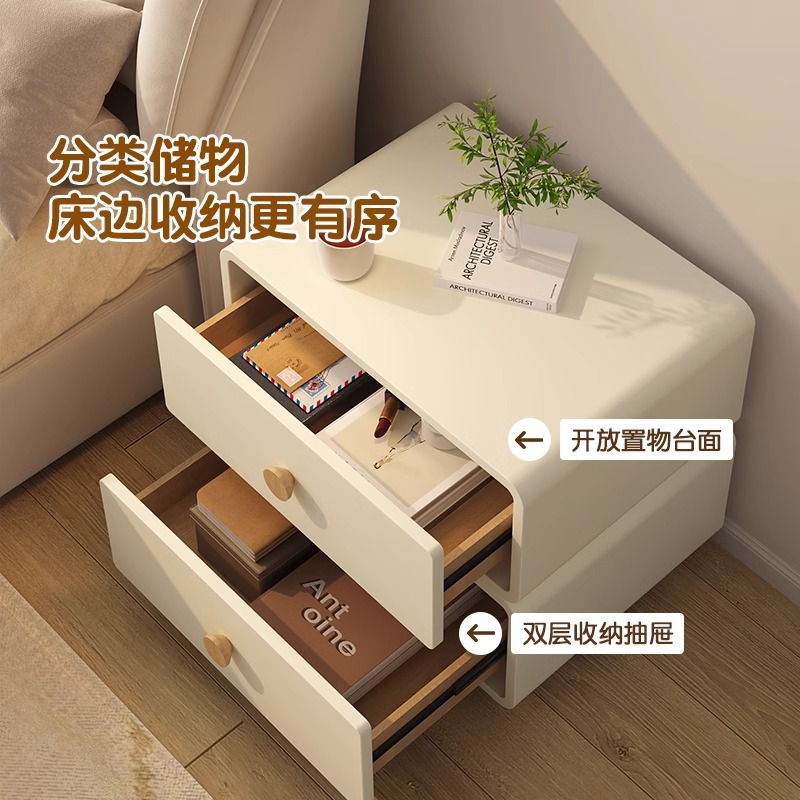 Mesa de Cabeceira Minimalista  - Solid Wood Nightstand 2 Drawers avaliação e preço