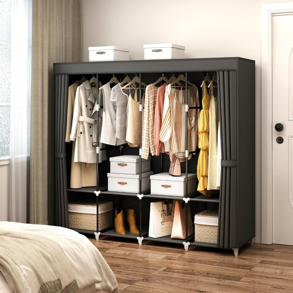 Armário Portátil de 67 Polegad - Wardrobe Closet Portable Fabric Cover avaliação e preço