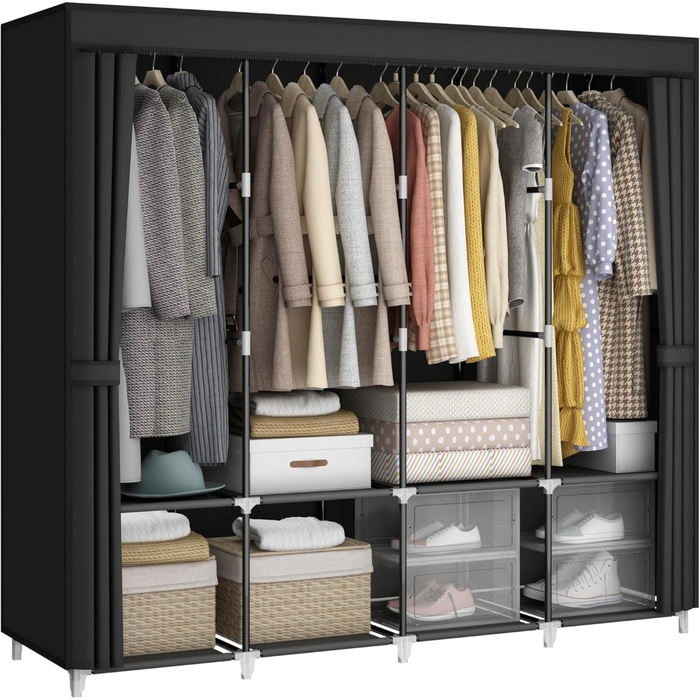 Armário Portátil de 67 Polegad - Wardrobe Closet Portable Fabric Cover avaliação e preço