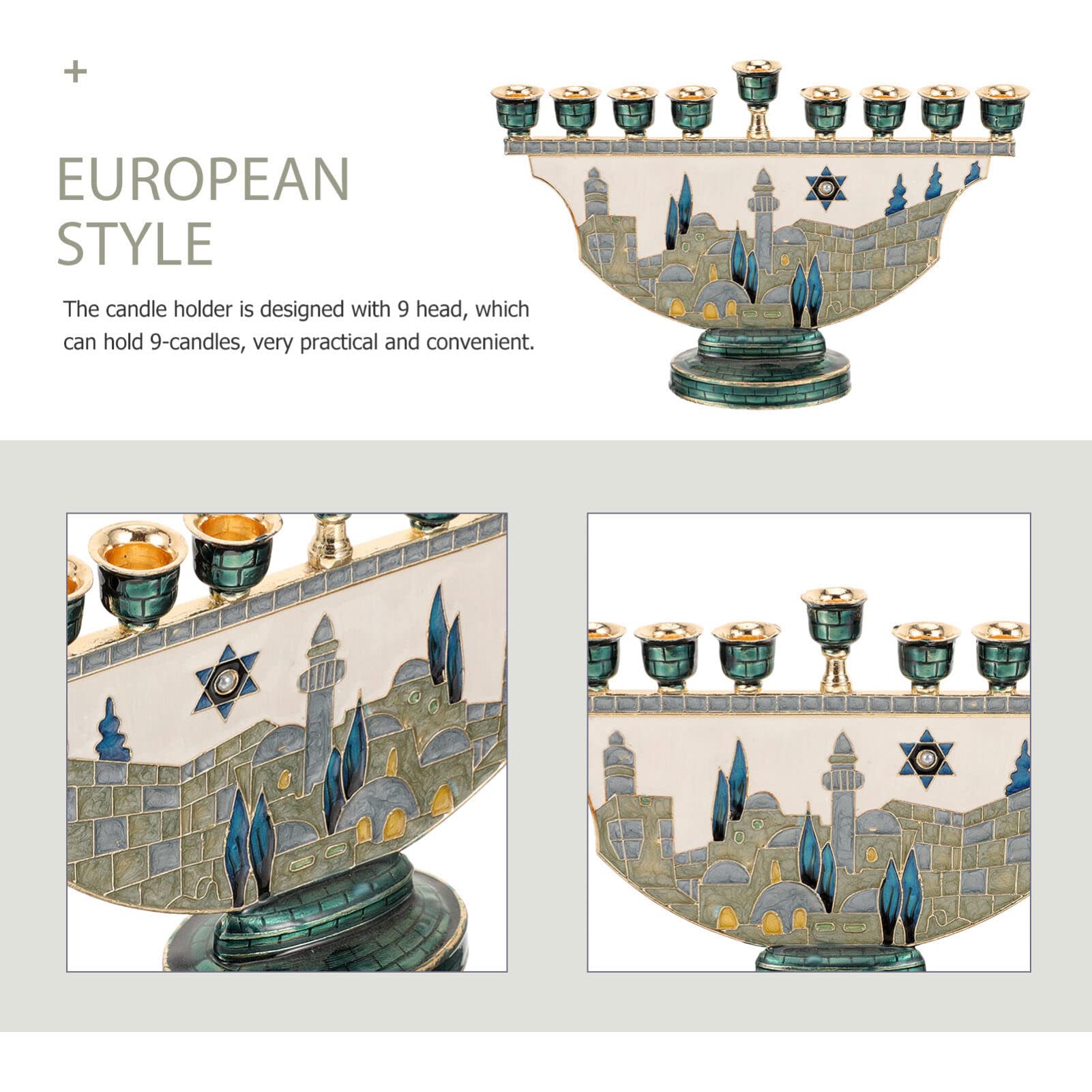 Menorá de Hanukkah de 9 Ramos, - Tables avaliação e preço