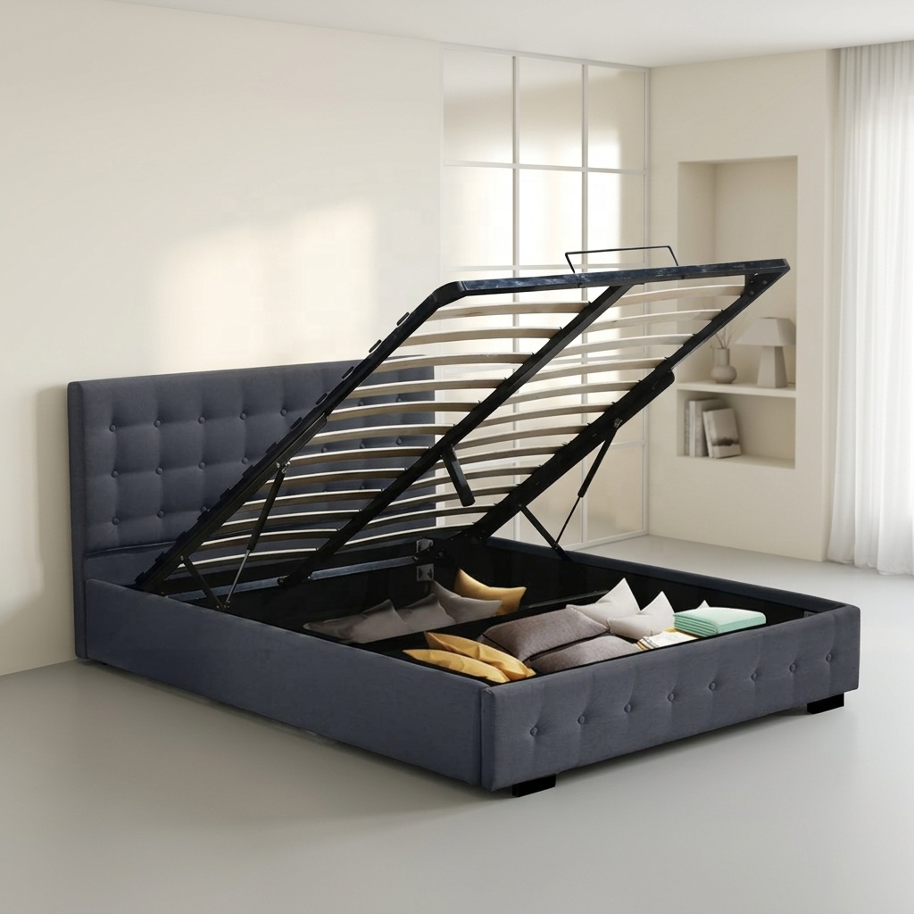 Cama Moderna Queen/King Size E - Gas Lift Storage Bed Hydraulic avaliação e preço