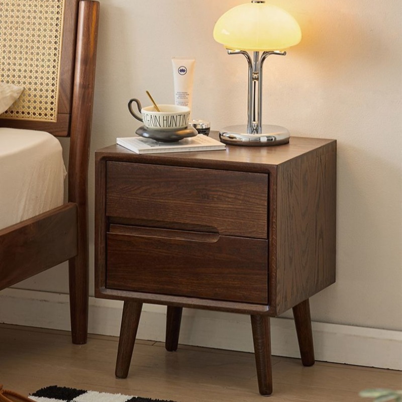 Mesas de cabeceira de madeira  - Solid Wood Nightstand 2 Drawers avaliação e preço
