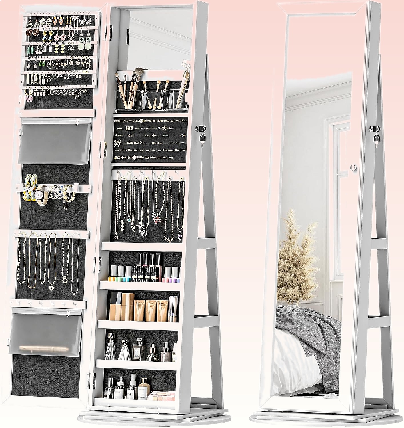 HOMCOM 360 °   Organizador de  - Full Length Mirror Jewelry Armoire avaliação e preço