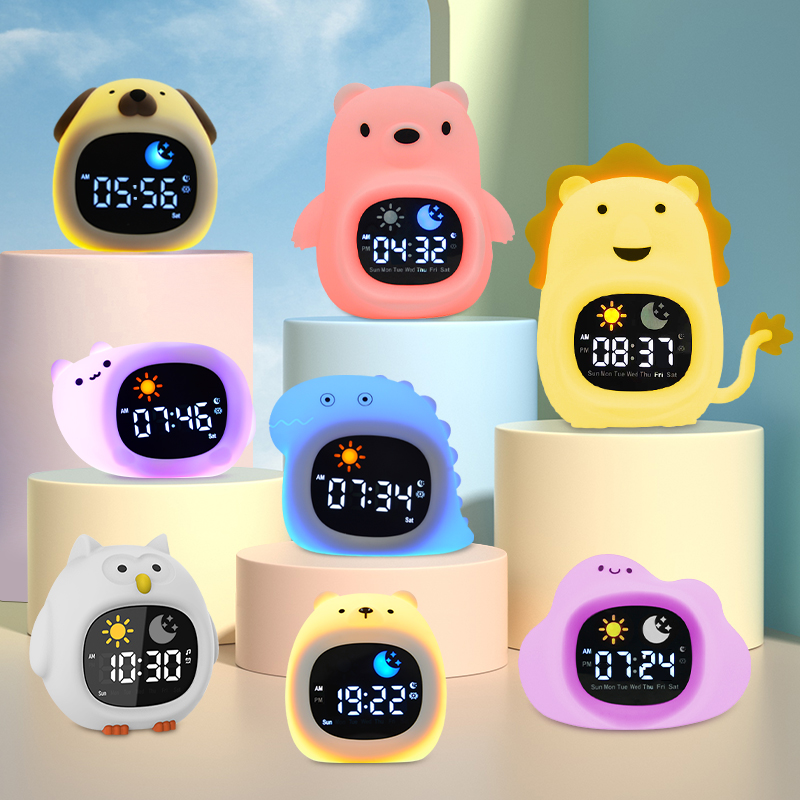 Luz noturna relógio gato bebê  - Floating Nightstand With Led Light avaliação e preço