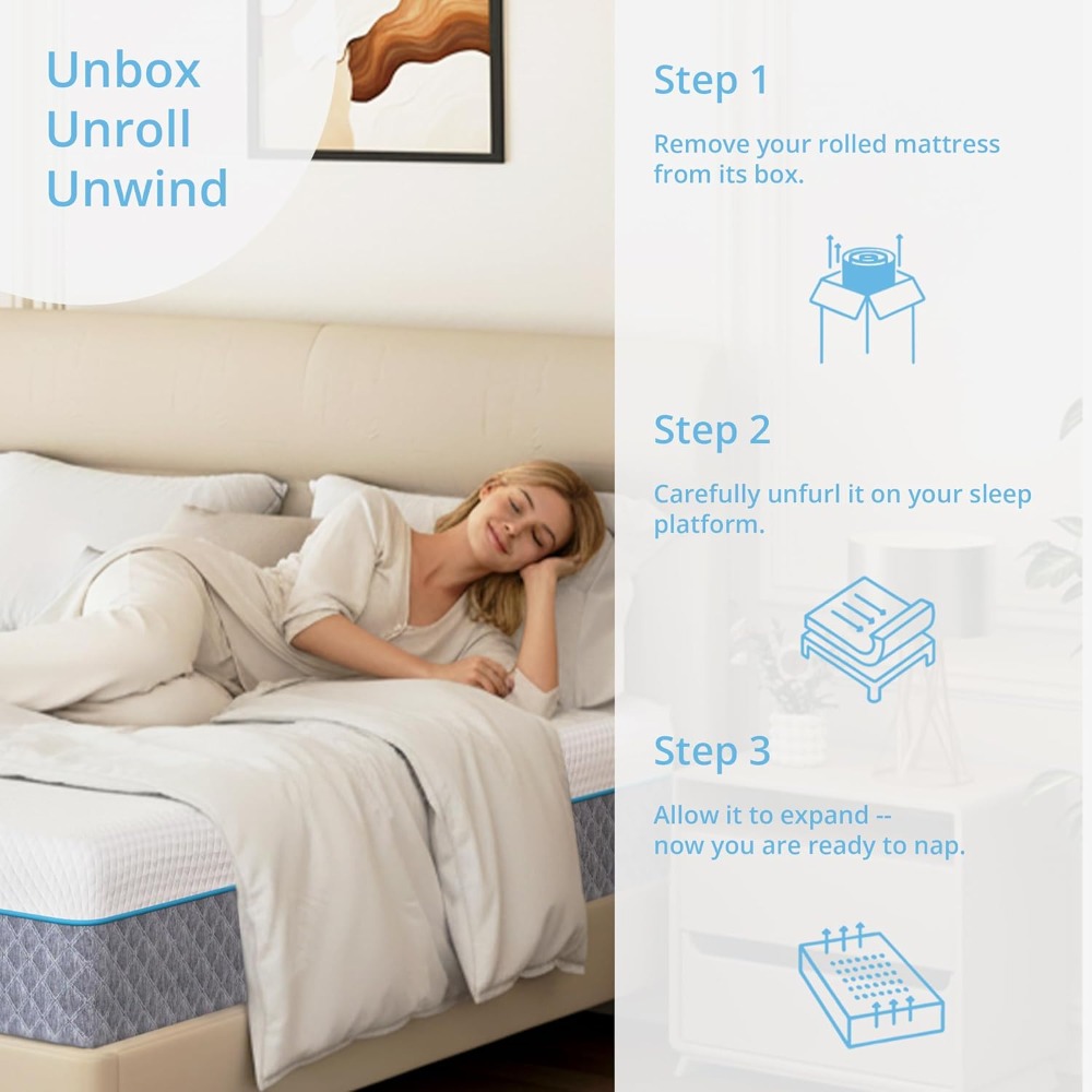 Colchão Queen de 14 Polegadas  - Memory Foam Mattress In A Box Queen avaliação e preço