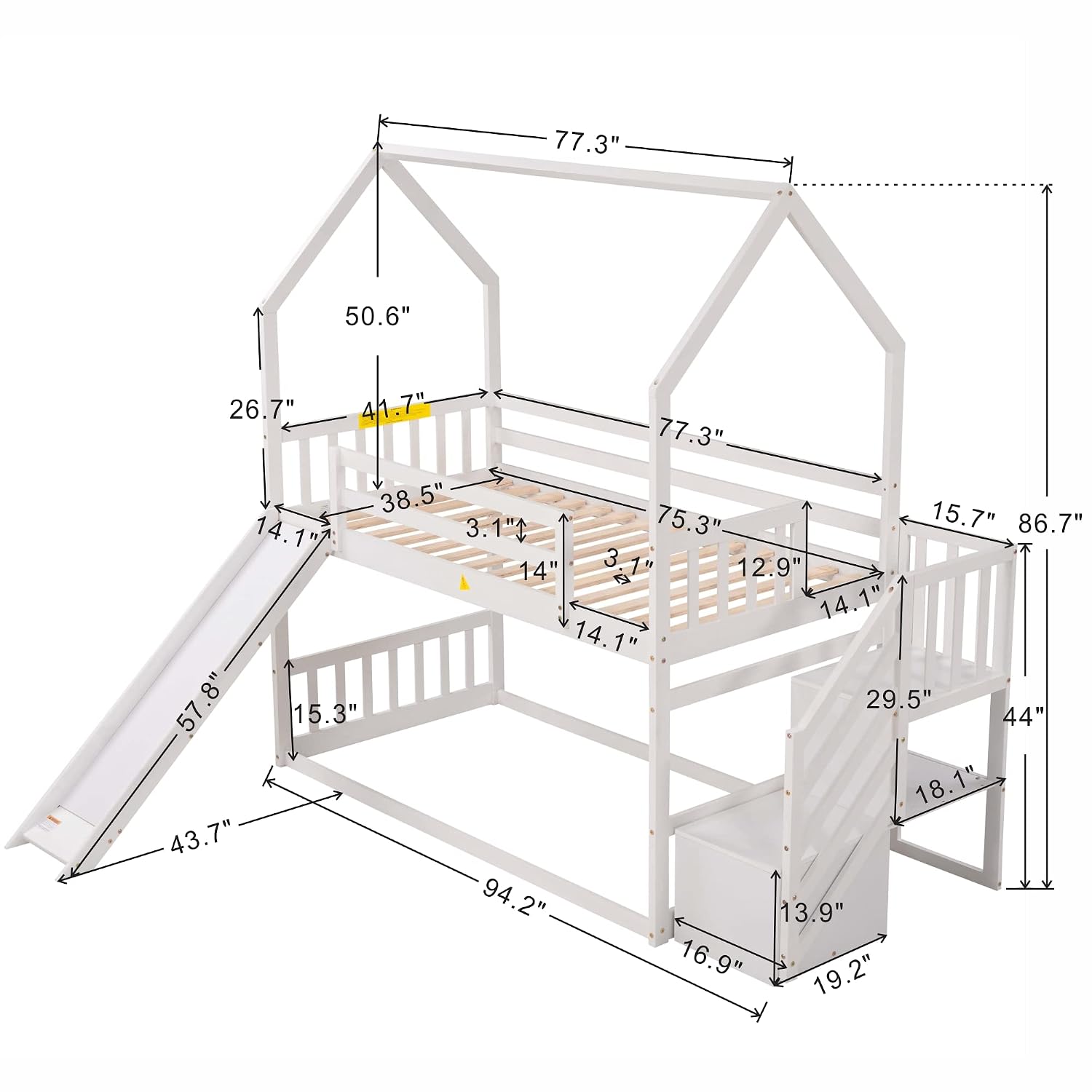 Beliche Duplo com Escorregador - Bunk Bed With Stairs And Slide avaliação e preço