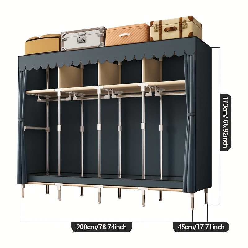 Organizador portátil do armári - Wardrobe Closet Portable Fabric Cover avaliação e preço
