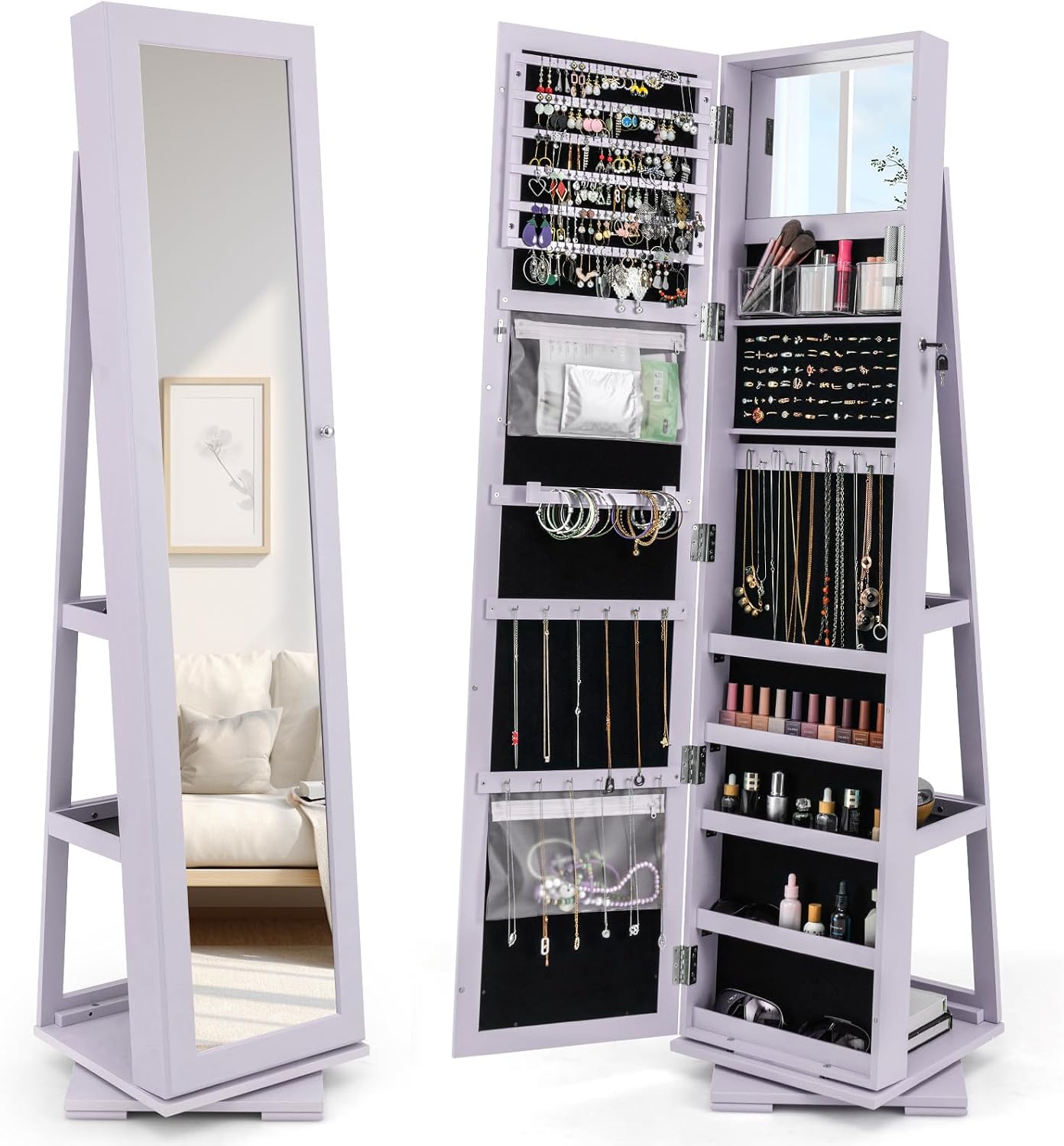 Armário de Joias Giratório 360 - Full Length Mirror Jewelry Armoire avaliação e preço