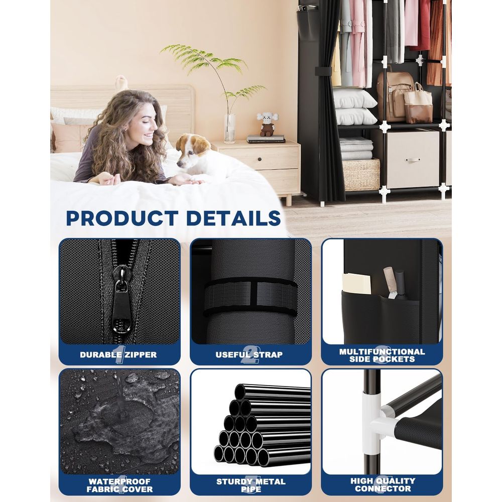 Organizador de Roupas com 4 Va - Wardrobe Closet Portable Fabric Cover avaliação e preço