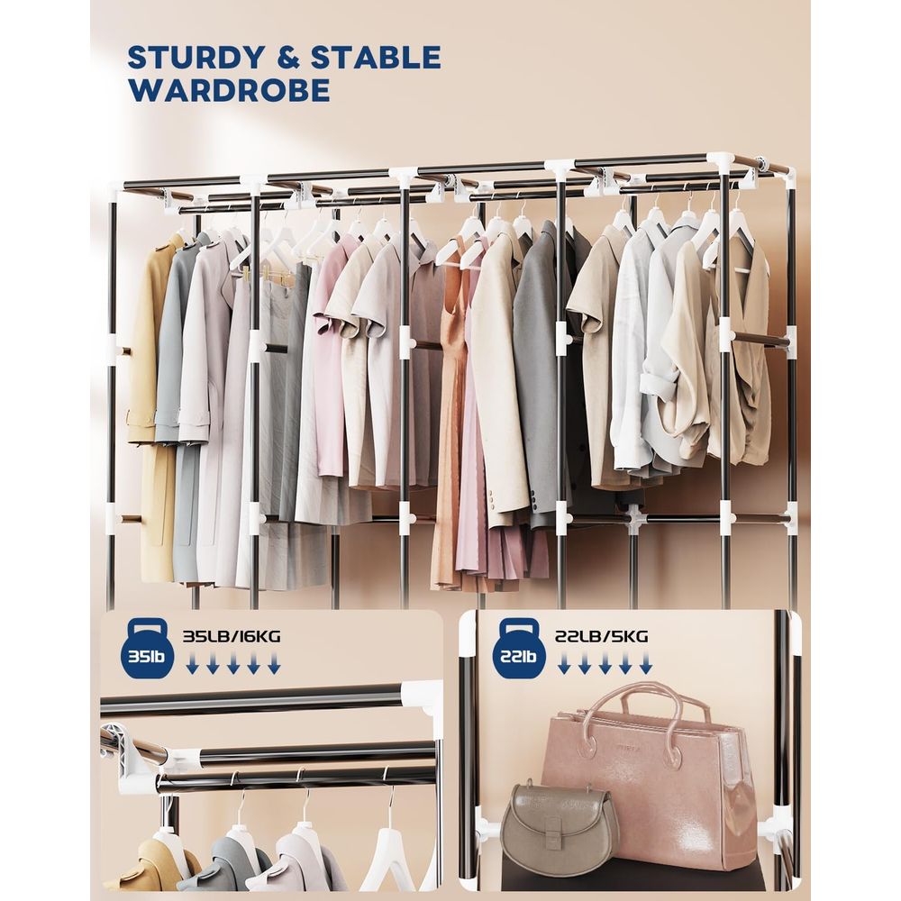 Organizador de Roupas com 4 Va - Wardrobe Closet Portable Fabric Cover avaliação e preço