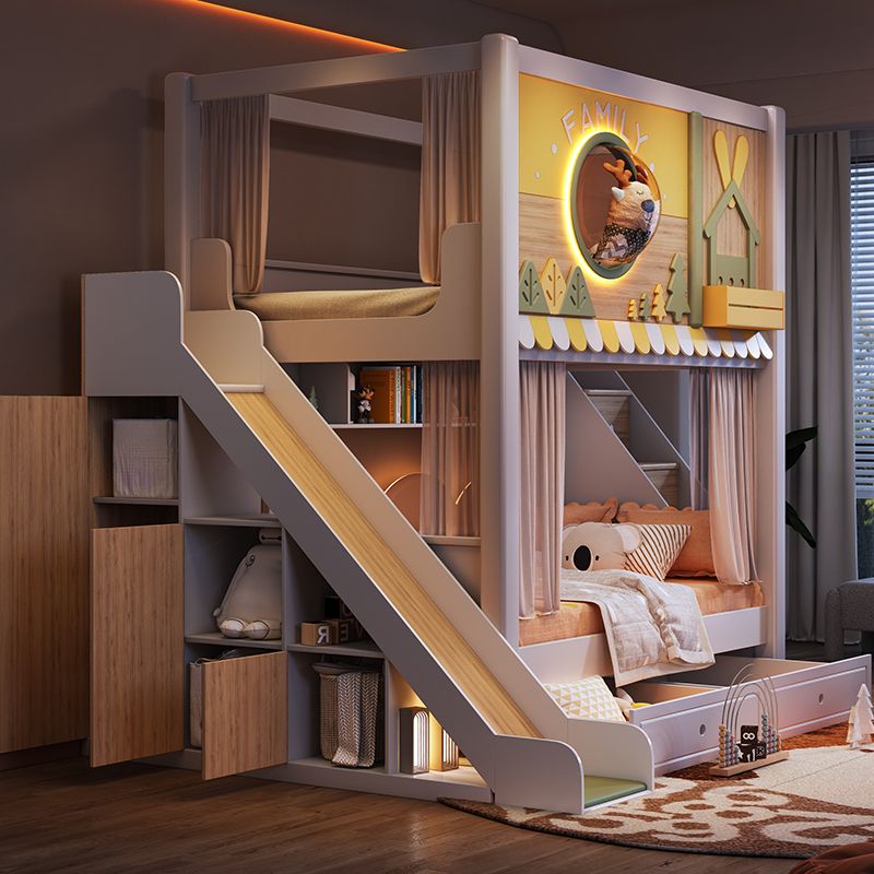 Cama Beliche Infantil com Tema - Bunk Bed With Stairs And Slide avaliação e preço