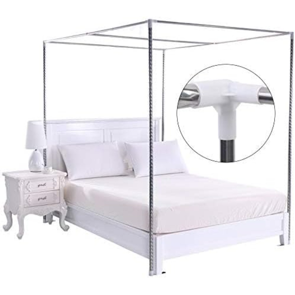 Estrutura de Cama com Dossel e - Canopy Bed Frame Metal Queen avaliação e preço