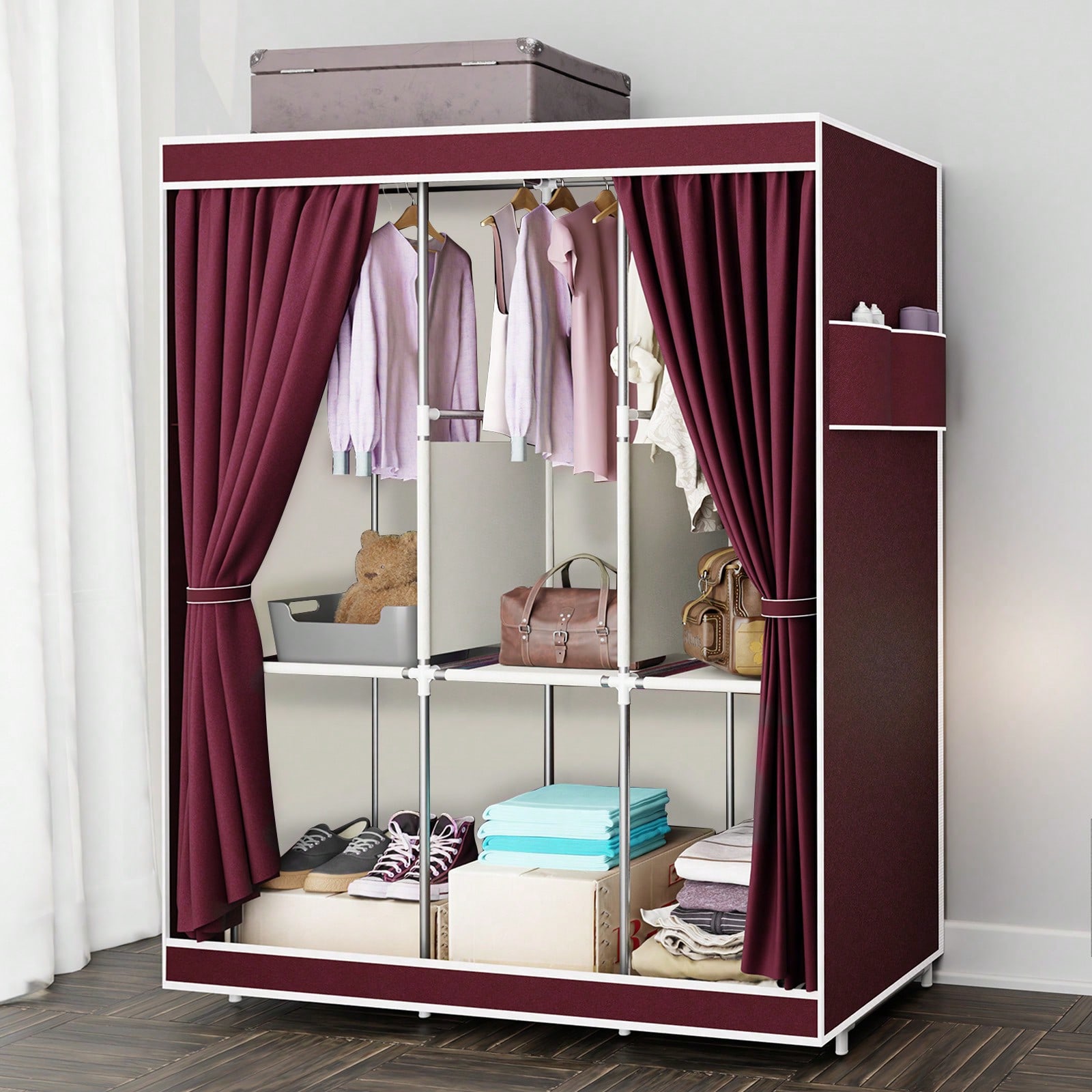 Guarda-Roupa Portátil de 65 Po - Wardrobe Closet Portable Fabric Cover avaliação e preço