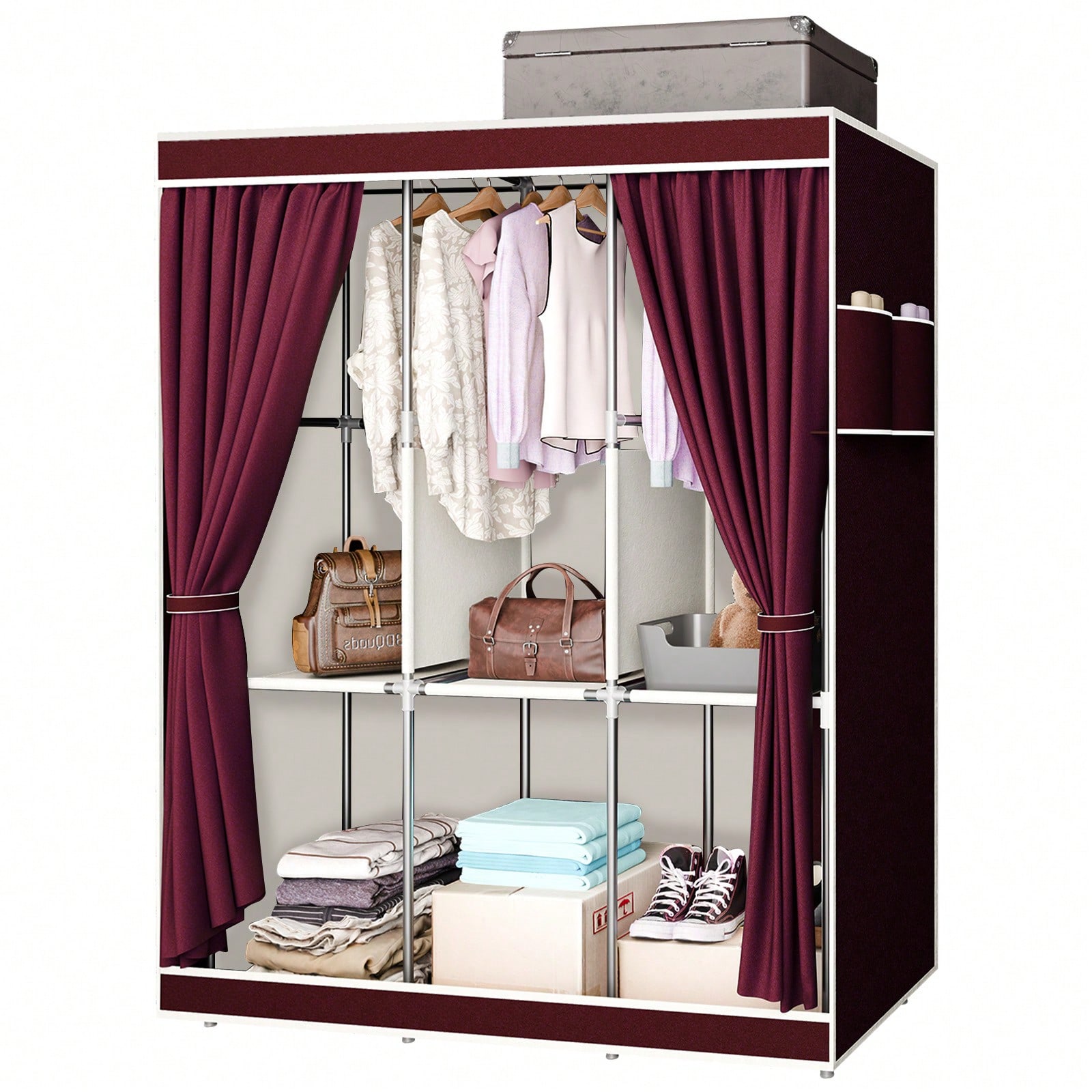 Guarda-Roupa Portátil de 65 Po - Wardrobe Closet Portable Fabric Cover avaliação e preço