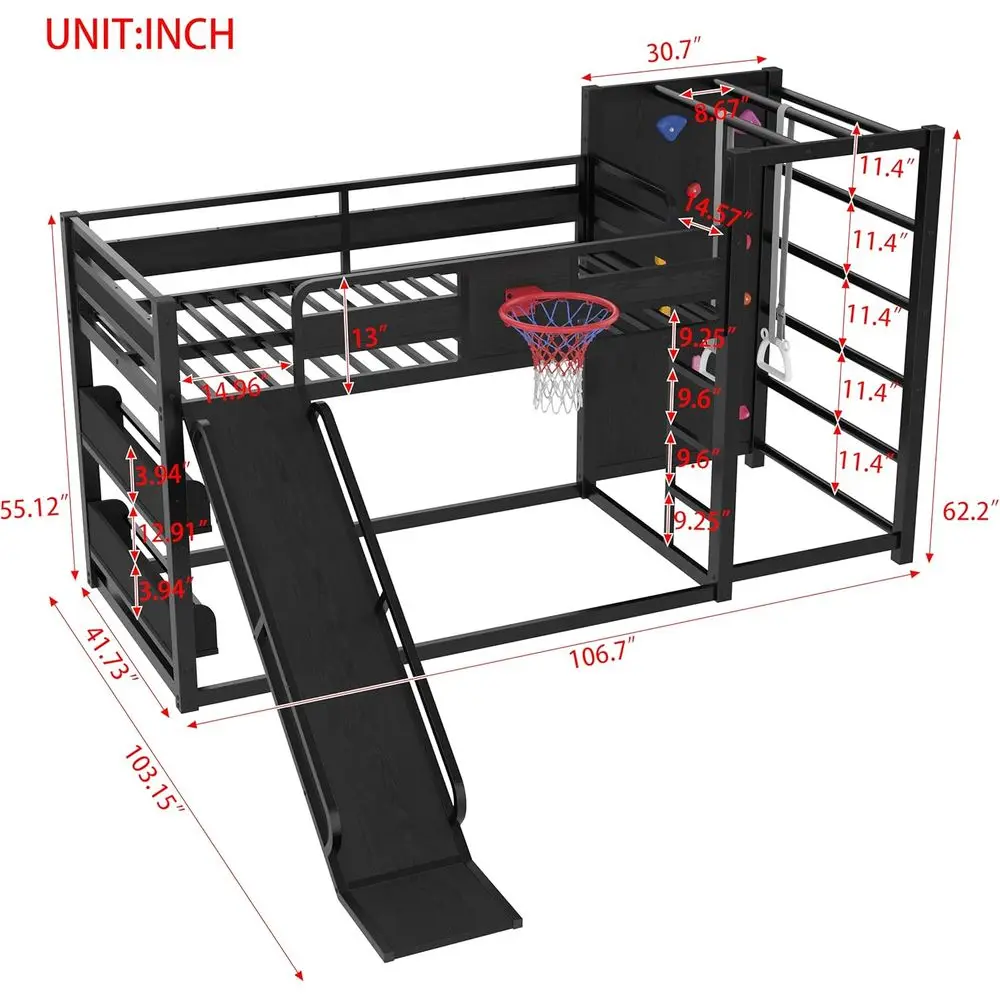 Beliche de Metal Duplo com Ces - Bunk Bed With Stairs And Slide avaliação e preço